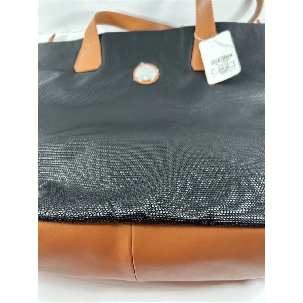 joy mangano‎ handbag Overnight Black Canvas Bag Tote Purse Laptop